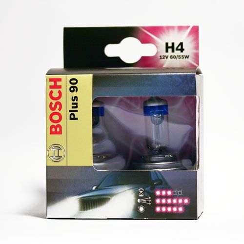 Bosch Plus 90 H4 Gl&uuml;hlampen 2er Set 1987301074