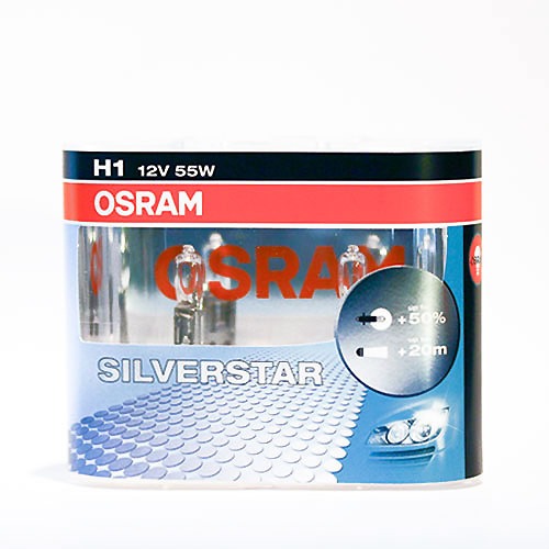 H1 Osram Silverstar 55W Duo Box (2 St&uuml;ck) Sockel P14.5s