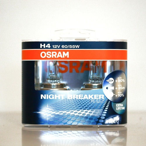 H4 Osram NIGHT BREAKER PLUS - (2 St&uuml;ck) Gl&uuml;hlampen 64193NBP