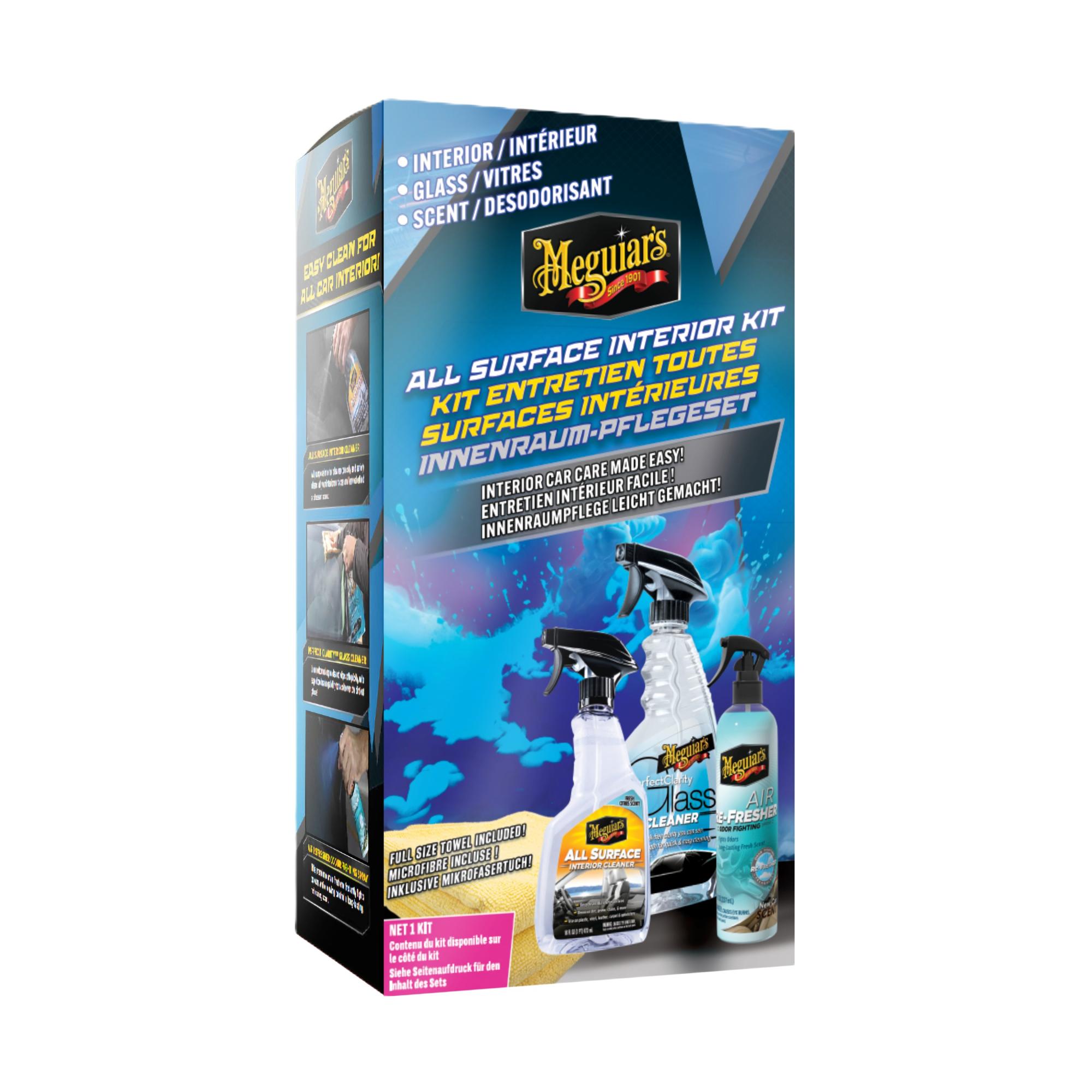 Meguiars Innenraum Pflege Set Glasreiniger Reiniger Mikrofasertuch Duft