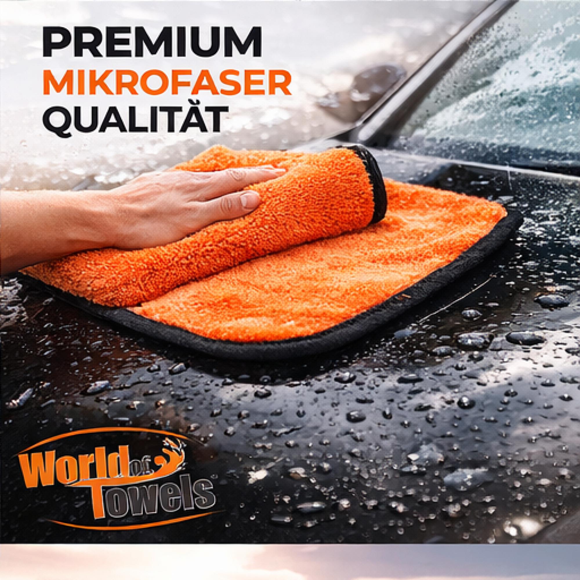 Mikrofaser Auto Trockentuch orange - 60 x 80 cm - schonende weiche Lackpflege