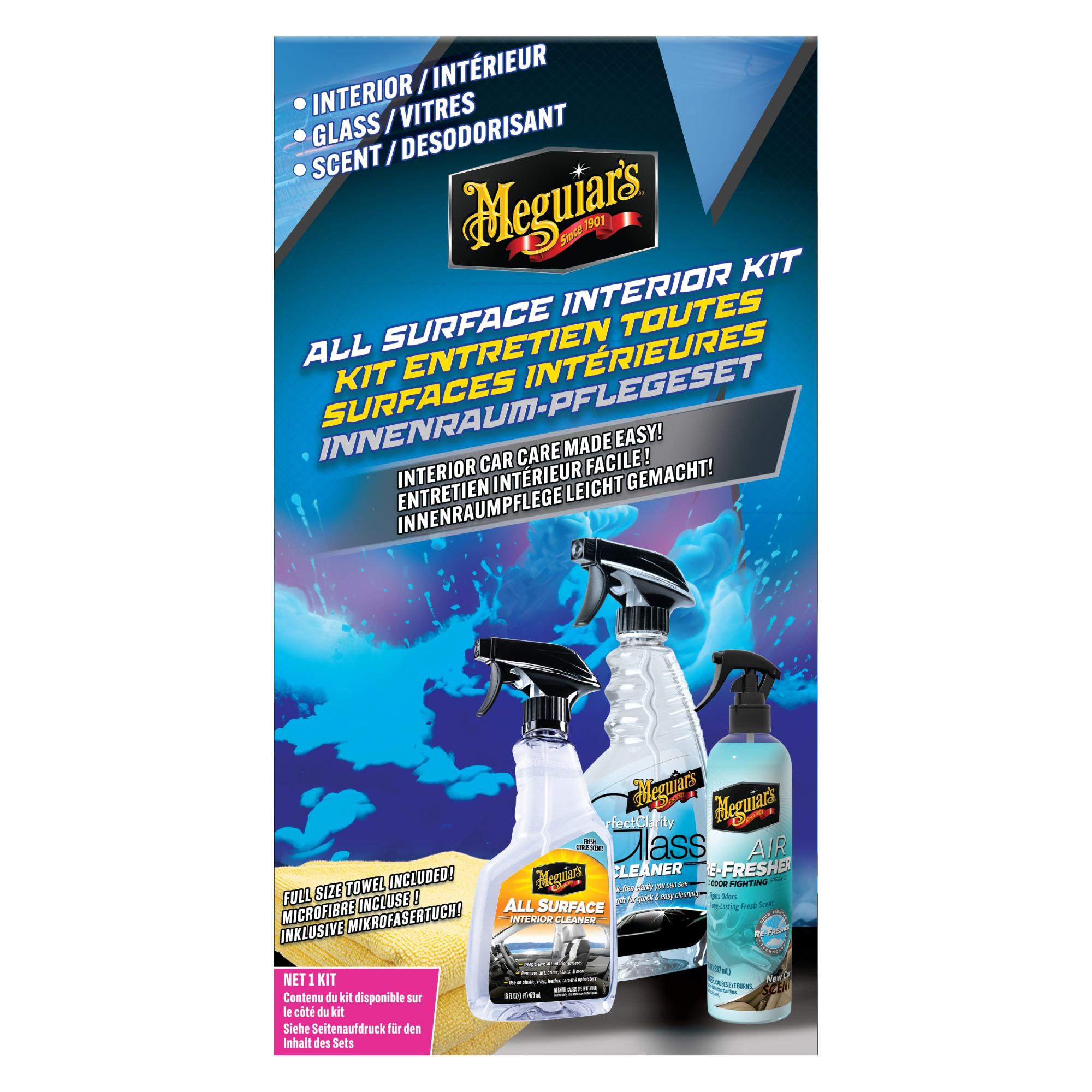 Meguiars Innenraum Pflege Set Glasreiniger Reiniger Mikrofasertuch Duft