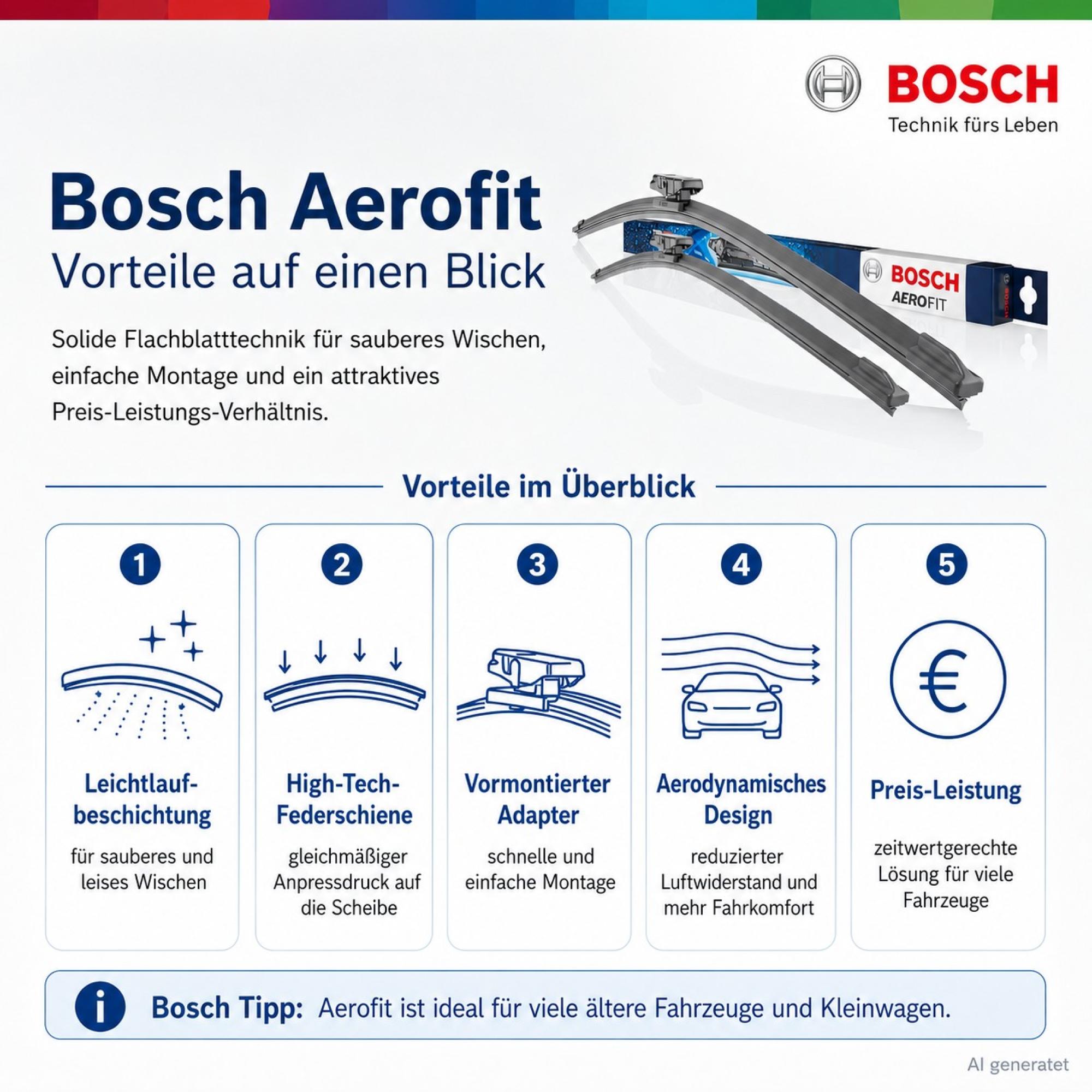 AF605 BOSCH Aerofit Scheibenwischer 600/340 mm